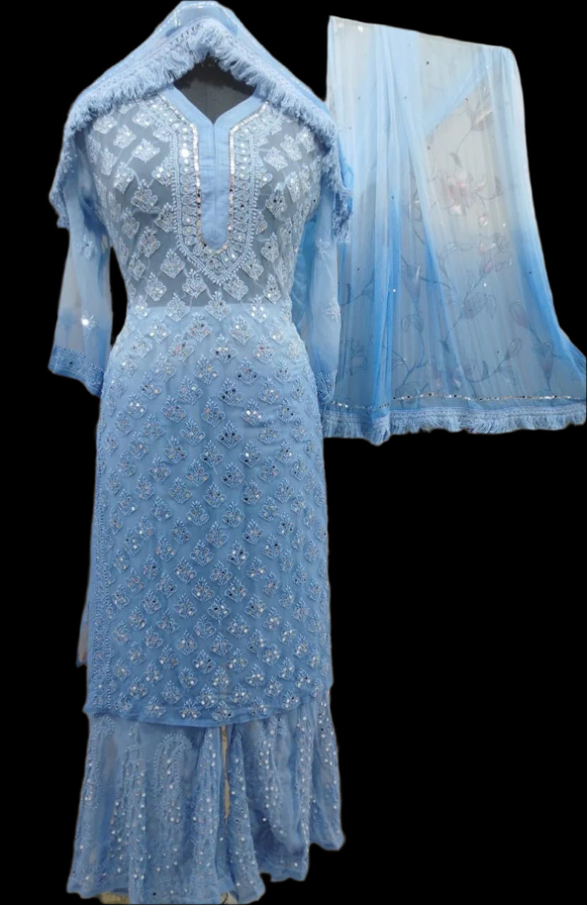 Noor-e-Nazaakat: Lucknowi Mirror Work Sharara Set