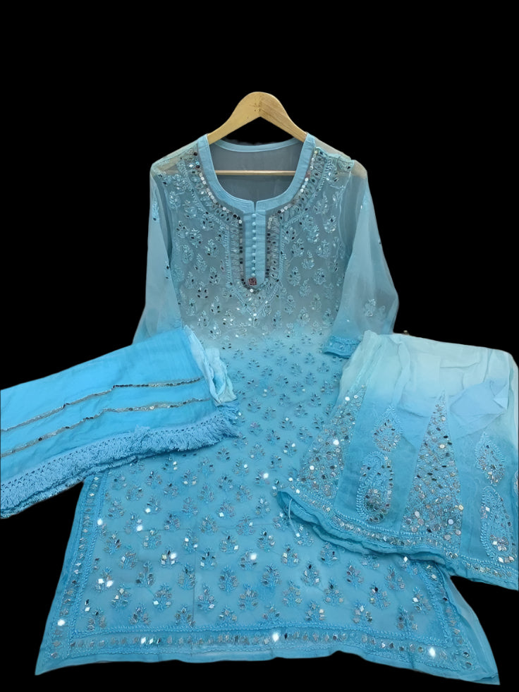 Noor-e-Nazaakat: Lucknowi Mirror Work Sharara Set