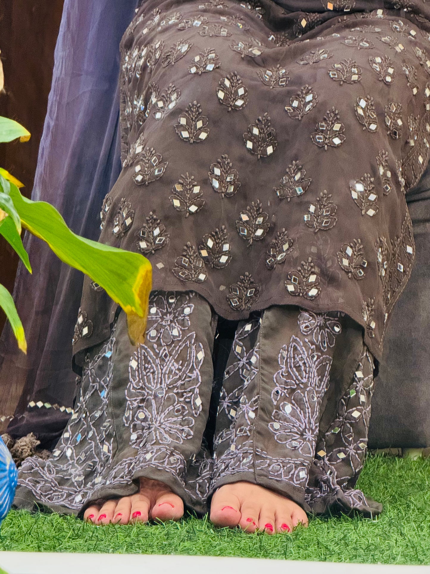 Sitara Noor: Lucknowi Mirror Sharara Ensemble
