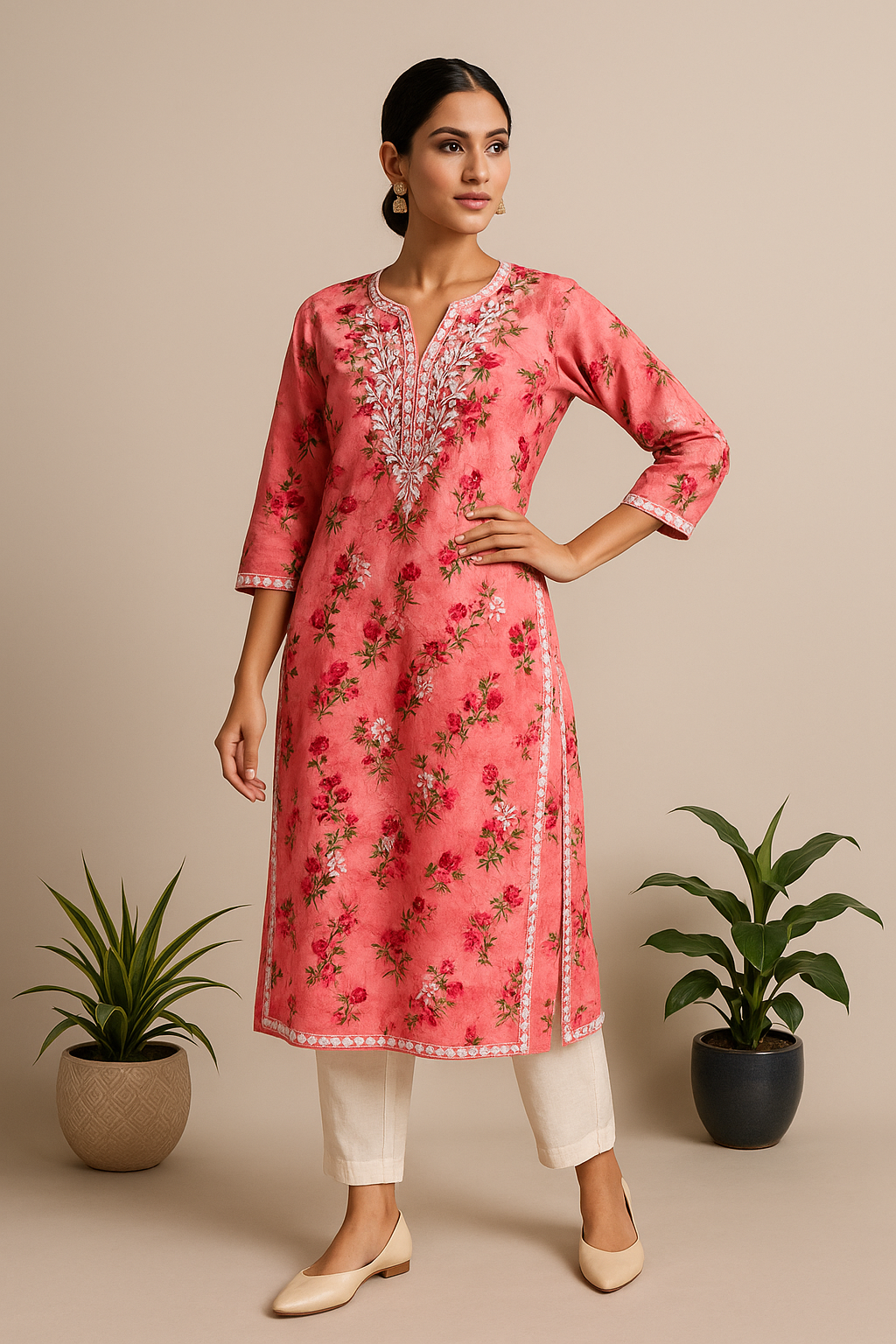Noor-E-Nazaakat: Mul Cotton Chikankari Kurti