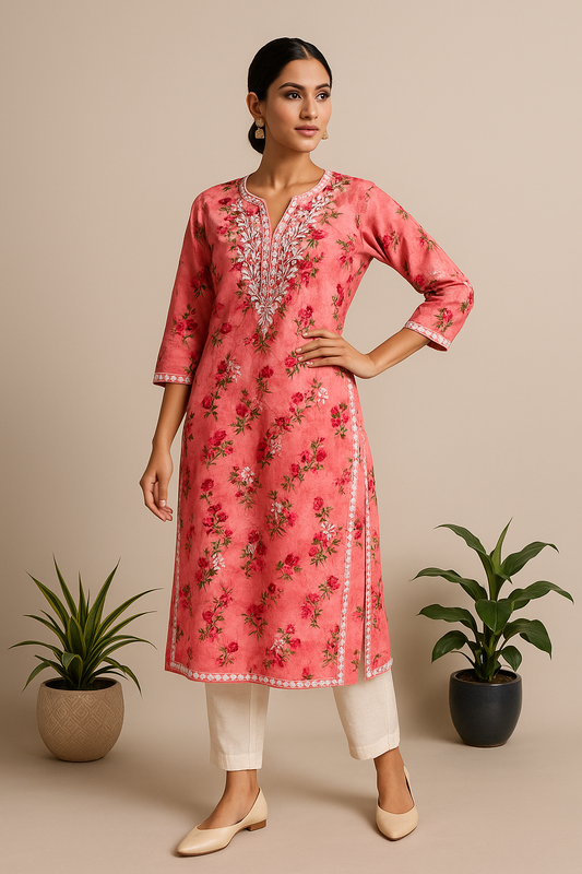 Noor-E-Nazaakat: Mul Cotton Chikankari Kurti