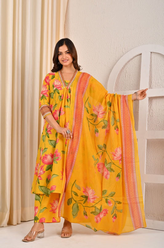 Lotus Flare Anarkali Kurta Set