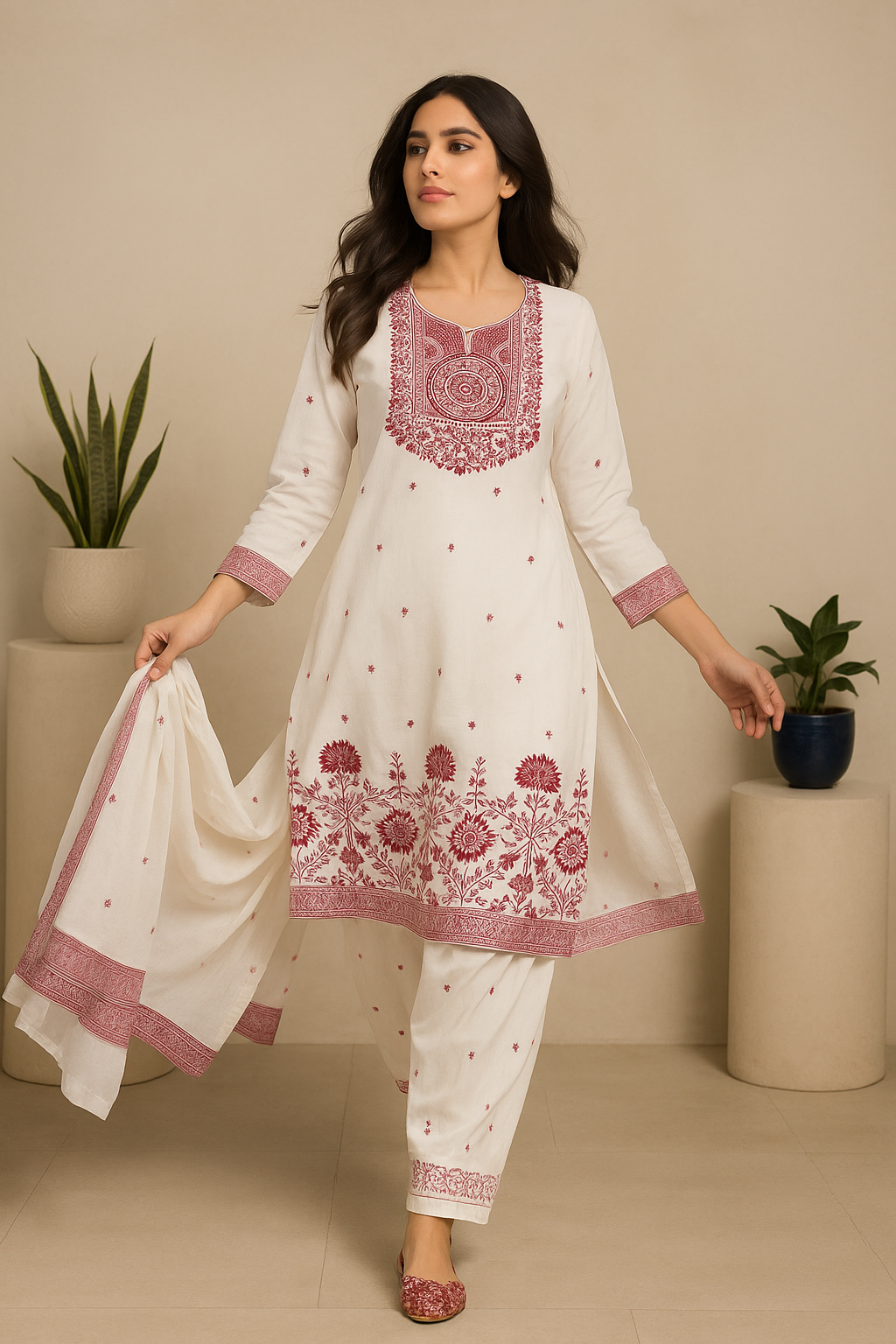 Noor-E-Nazakat: Stone Work Suit Set