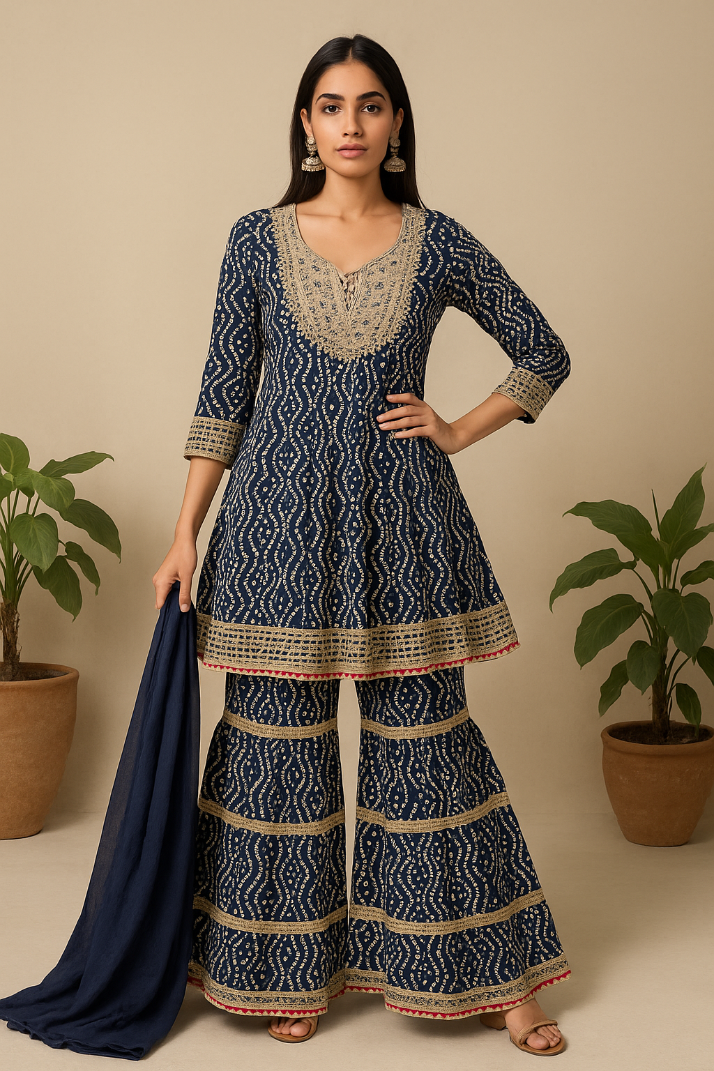 Sharara Suit Rajasthani Print