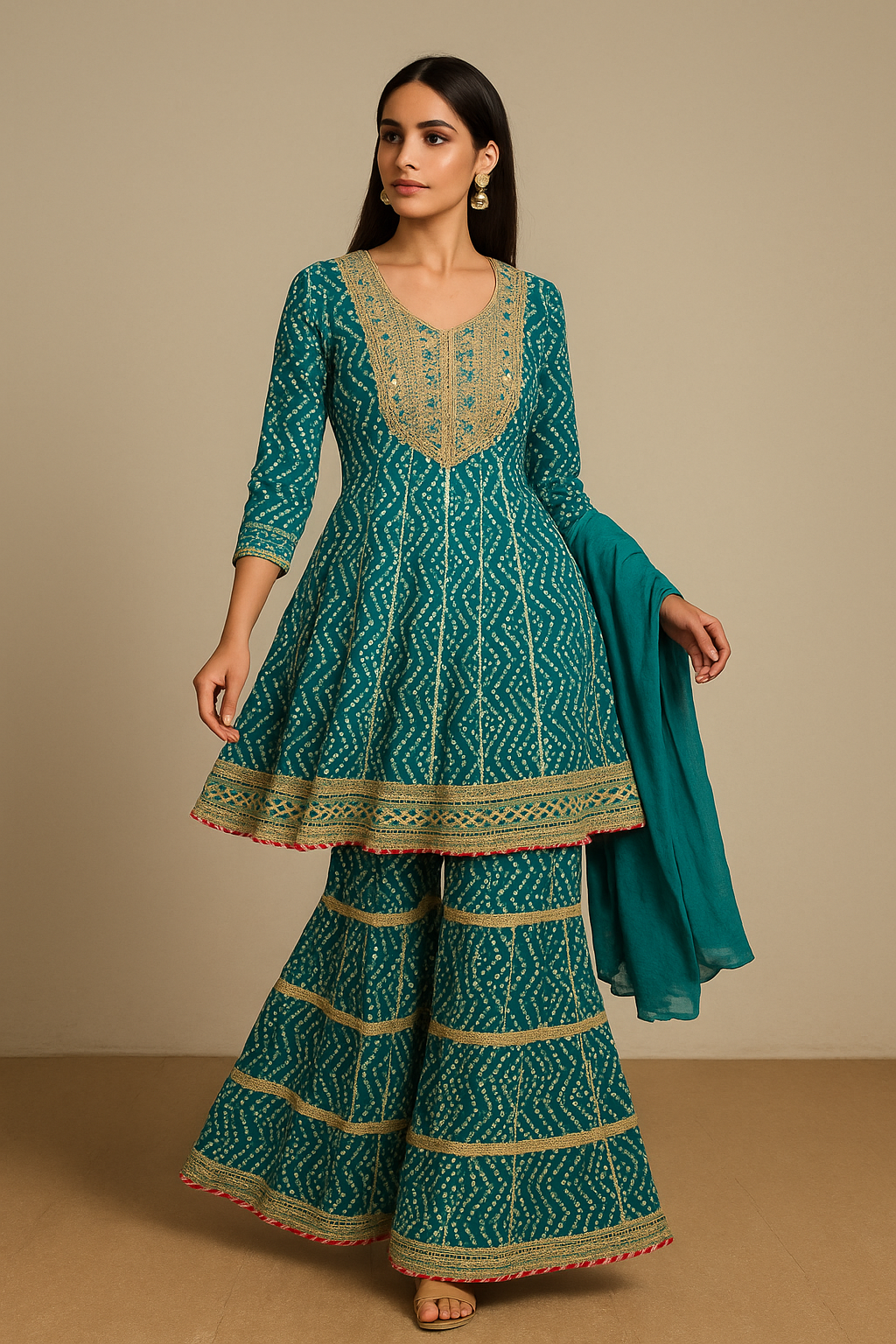 Sharara Suit Rajasthani Print
