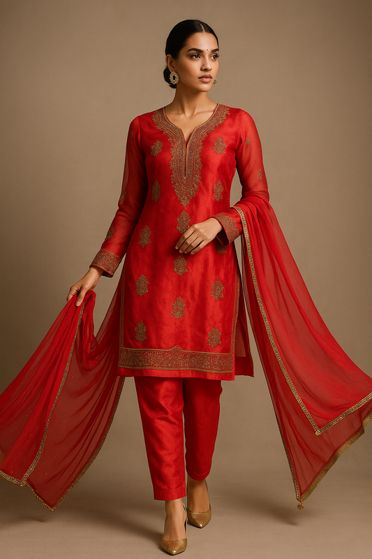Nezaami Signature Red Wedding Suit