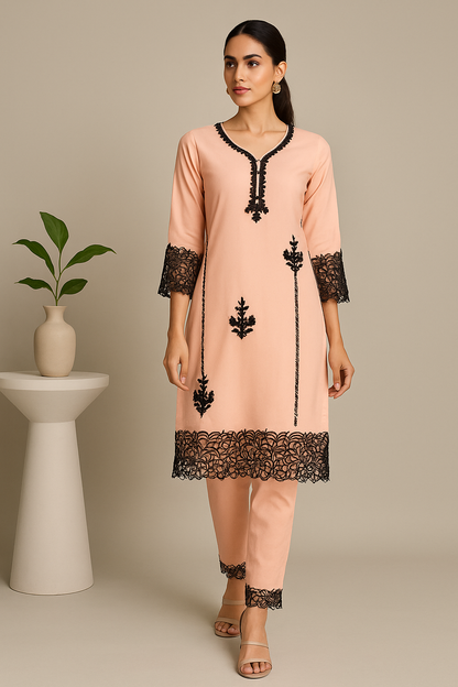 Noor-E-Nazakat: Georgette Embroidered Suit Set