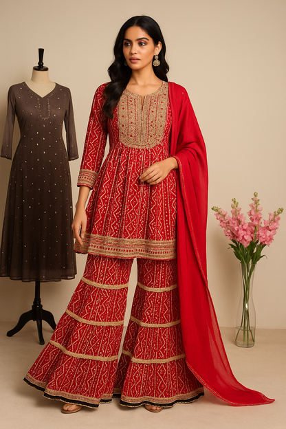 Sharara Suit Rajasthani Print