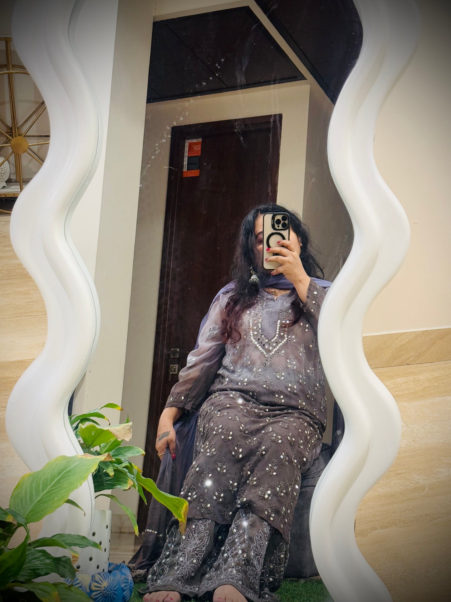 Sitara Noor: Lucknowi Mirror Sharara Ensemble