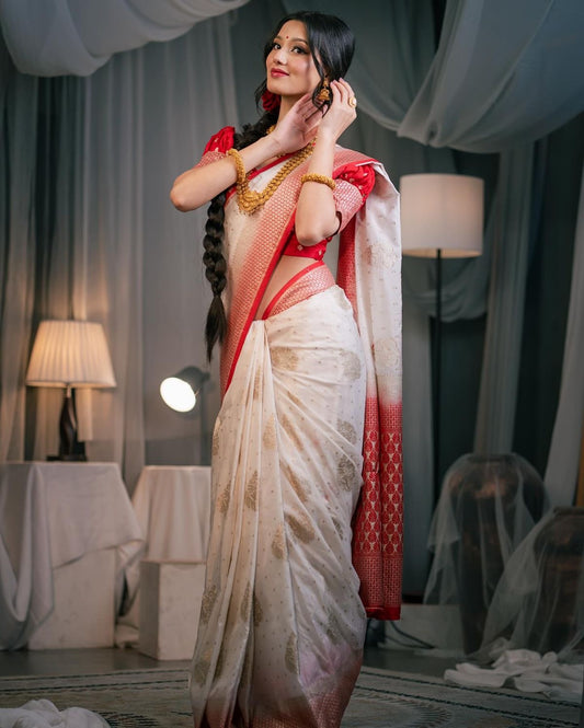 Shubhra Sindoor Saree