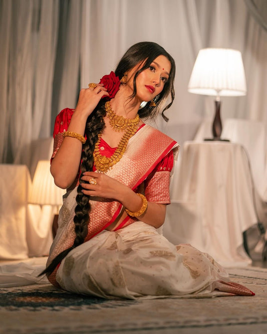 Shubhra Sindoor Saree