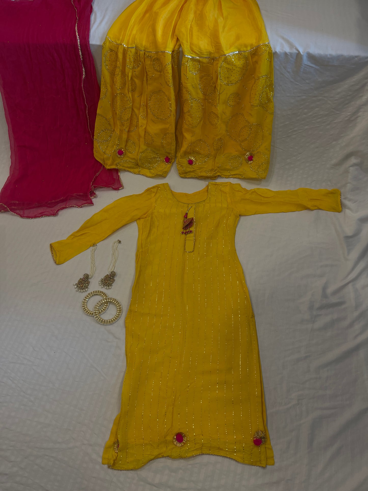 Nezaami Signature Yellow Haldi Function Suit (Rental)