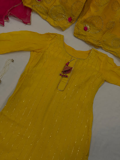 Nezaami Signature Yellow Haldi Function Suit (Rental)