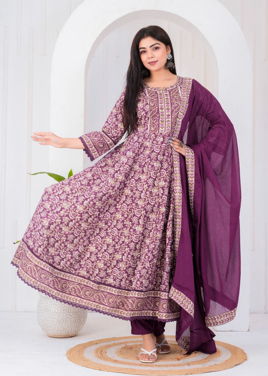 Royal Bloom Anarkali Suit Set