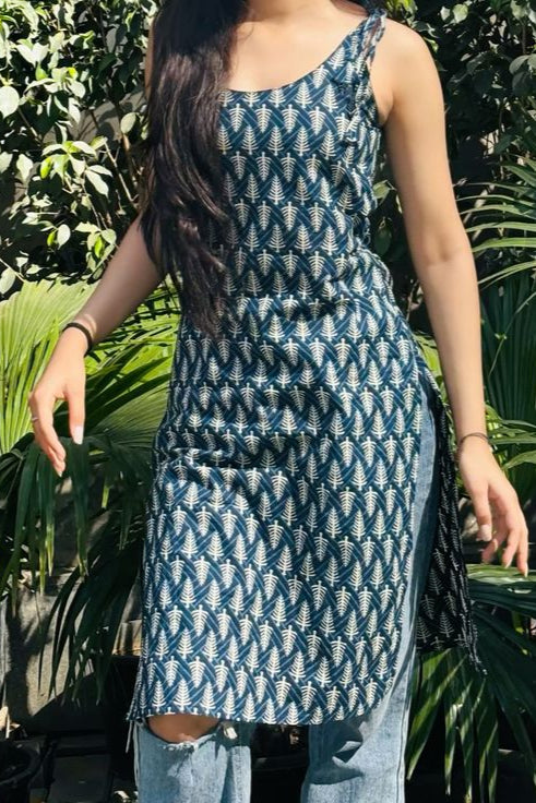 Cotton Strap Long Kurti